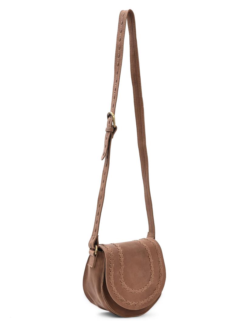 tan leather regular sling bag - 15855337 - Standard Image - 2