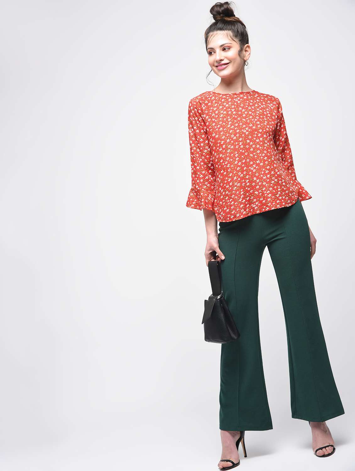 floral bell sleeved top - 15857050 -  Standard Image - 2