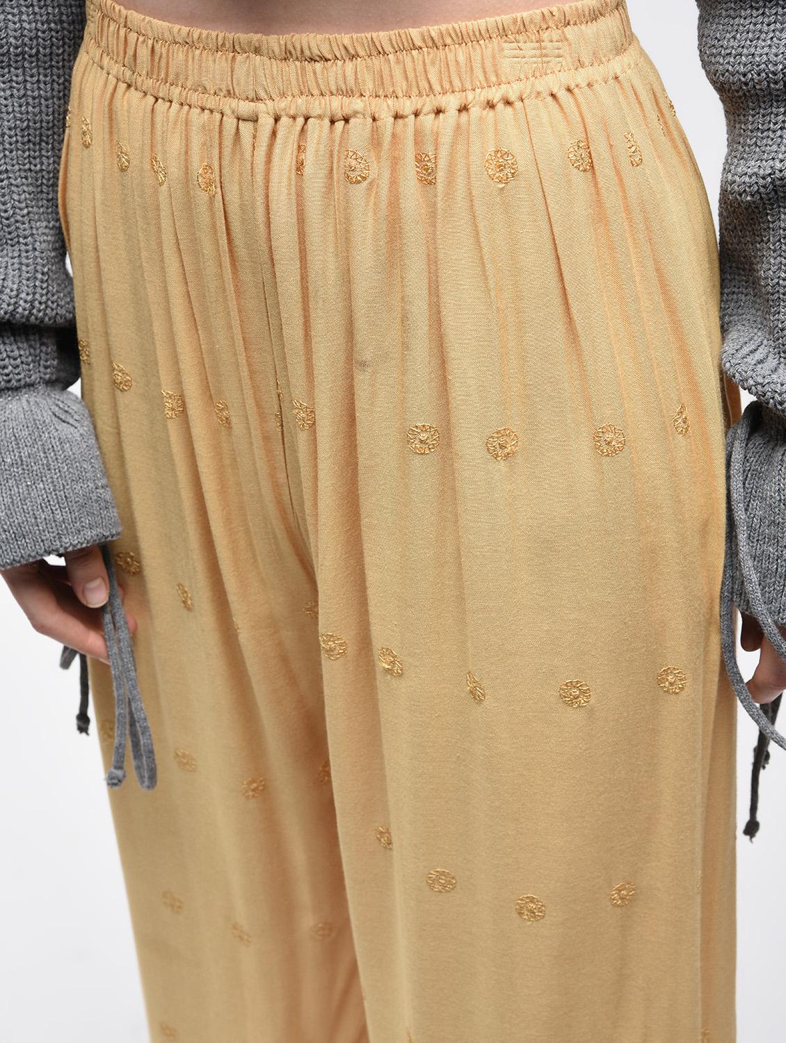 embroidered straight palazzo - 15857719 - Standard Image - 2
