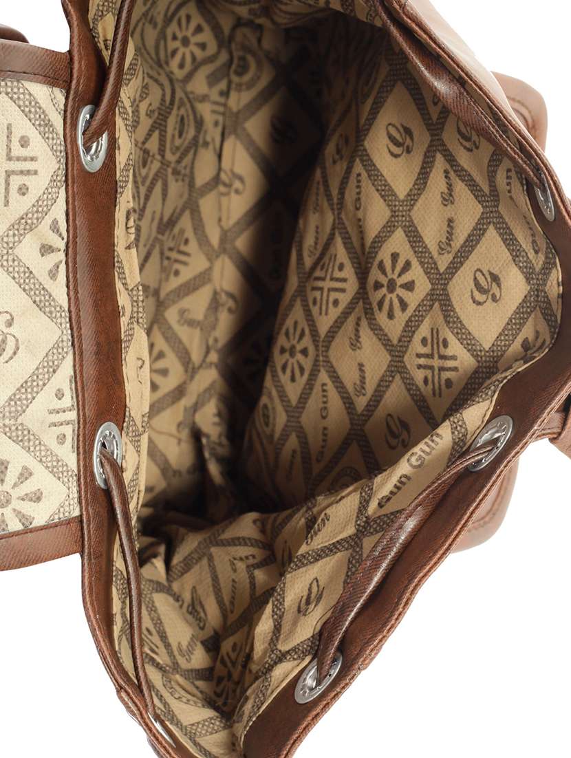 tan leatherette (pu) fashion backpack - 15859024 - Standard Image - 2