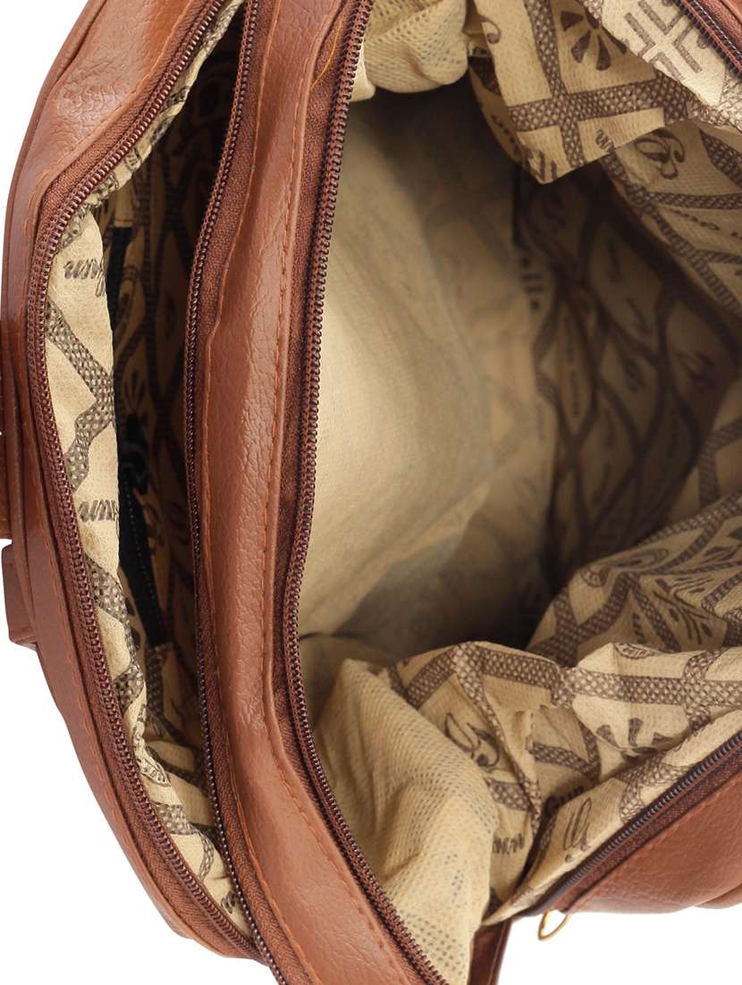 tan leatherette (pu) fashion backpack - 15859041 - Standard Image - 2