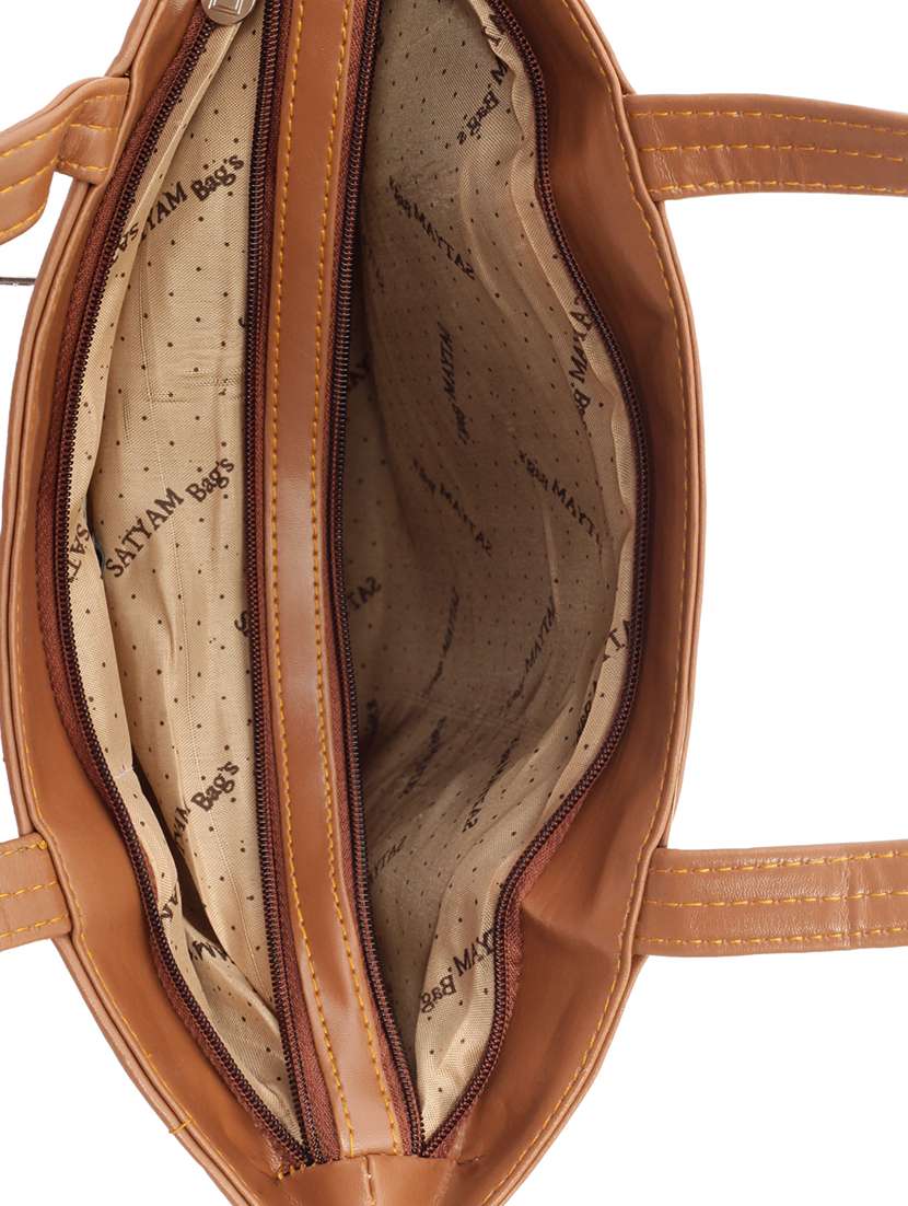 tan leatherette (pu) handbag - 15859180 - Standard Image - 2