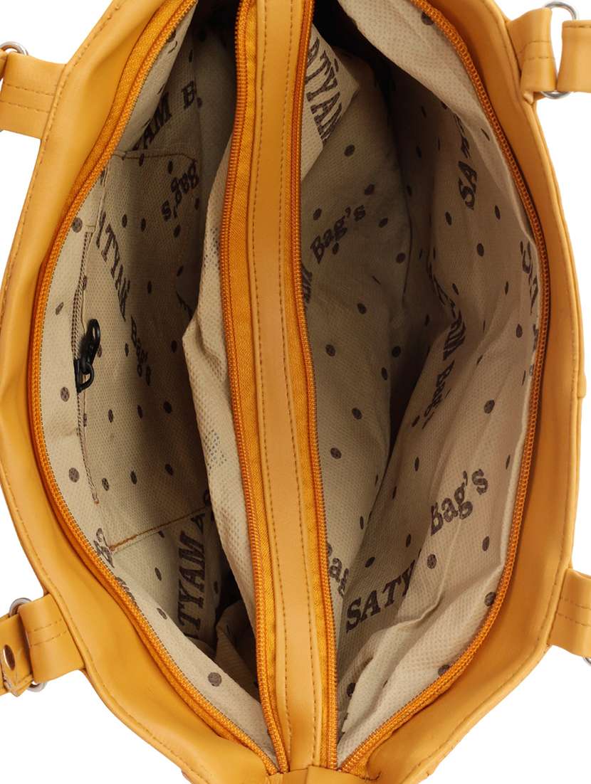yellow leatherette (pu) handbag - 15859185 -  Standard Image - 2