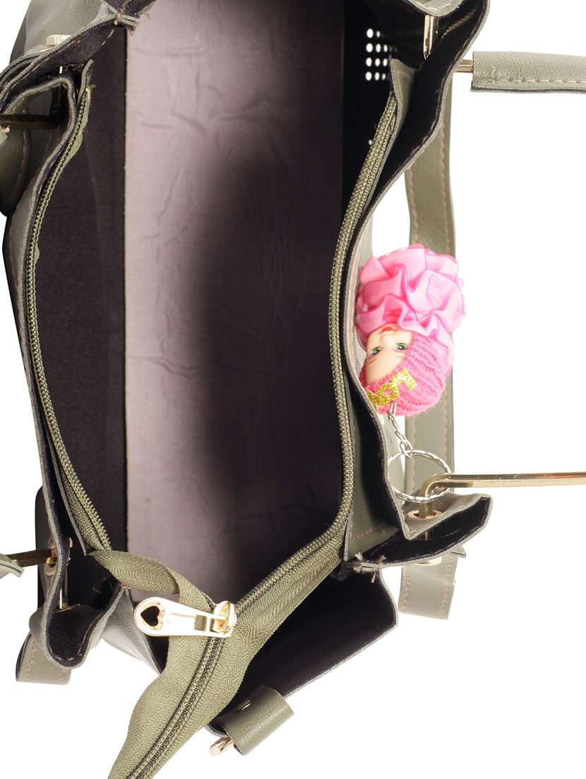 green leatherette (pu) combo tote - 15859214 - Standard Image - 2