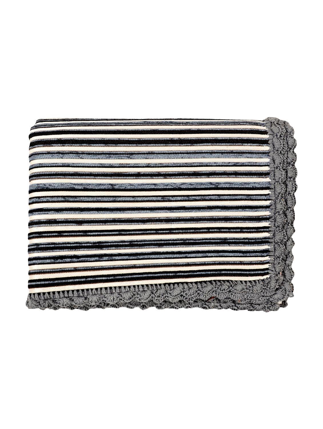 saral home soft decorative viscose chenille throw- 140x210 cm, grey - 15862045 - Standard Image - 2