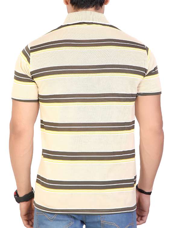 beige striped pocket t-shirt - 15862387 - Standard Image - 2