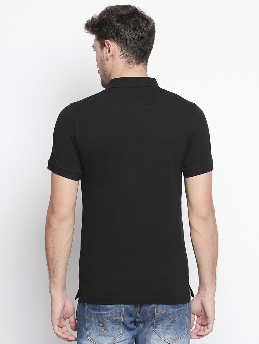 solid black polo t-shirt - 15863796 - Standard Image - 2