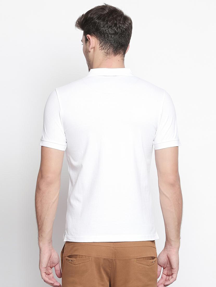 white solid polo t-shirt - 15863806 - Standard Image - 2