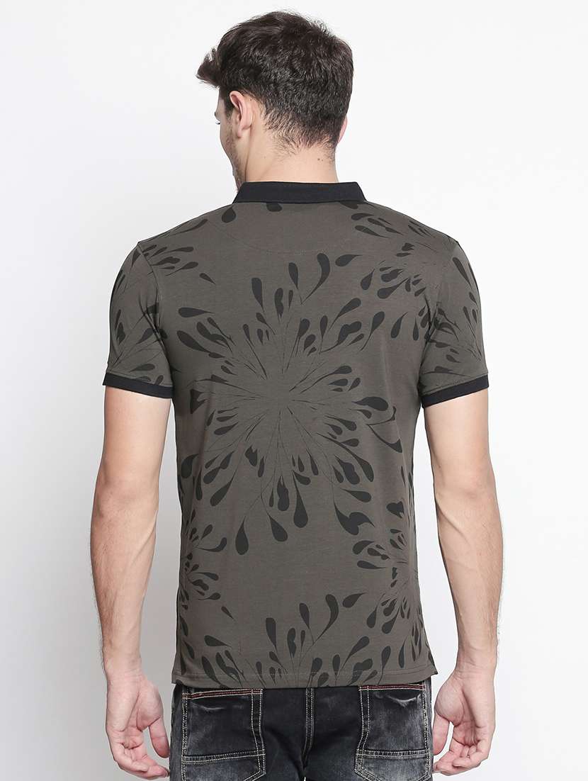 olive green all over print t-shirt - 15863812 - Standard Image - 2