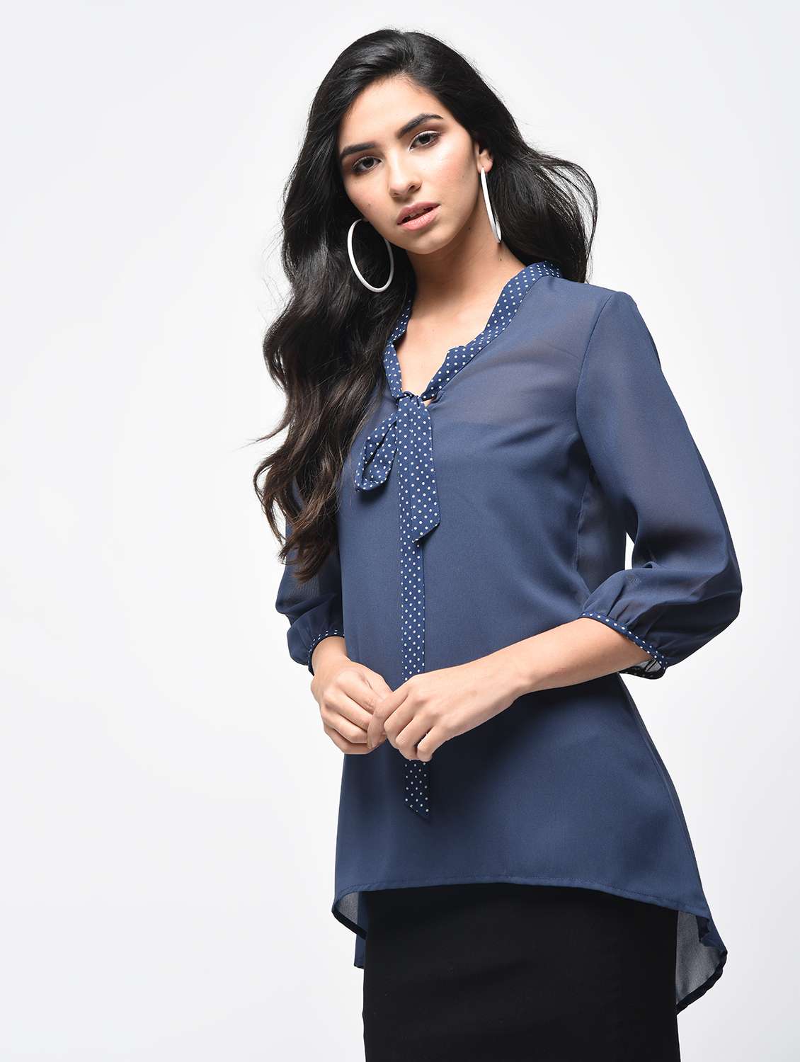 tie knot high low tunic