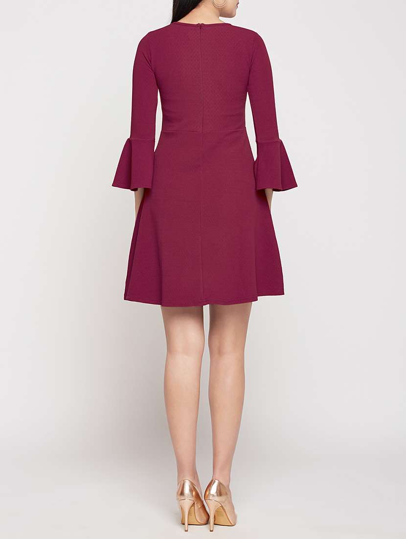 women's fit & flare solid dress - 15864560 -  Standard Image - 2