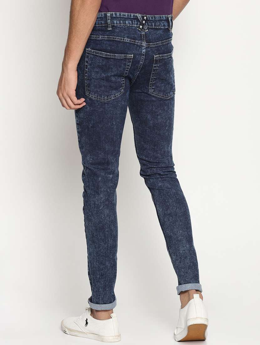 blue cotton blend washed jeans - 15864859 - Standard Image - 2