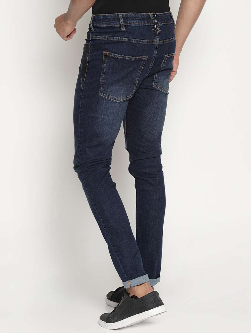 blue cotton blend washed jeans - 15864862 - Standard Image - 2