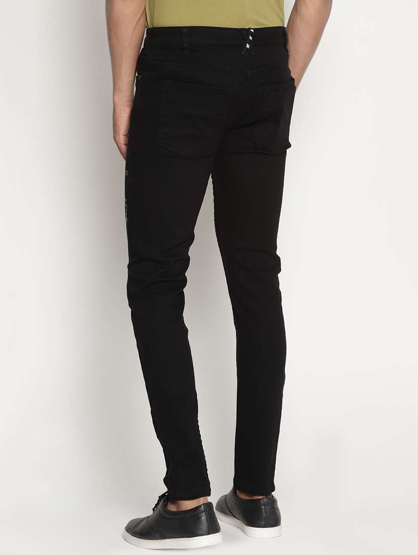 black cotton blend plain jeans - 15864863 -  Standard Image - 2