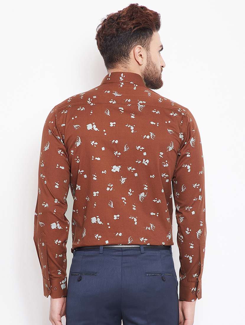 brown printed casual shirt - 15870351 -  Standard Image - 2