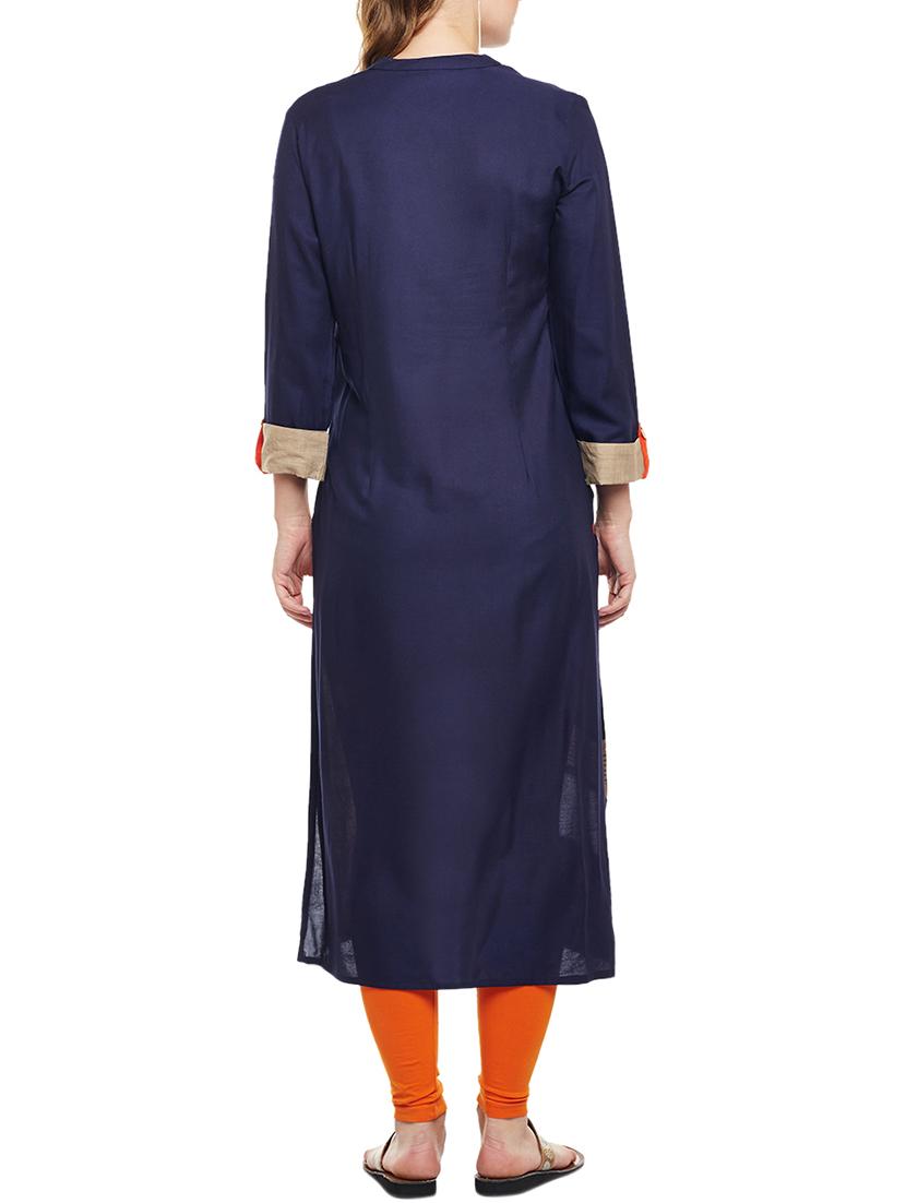 embroidered straight kurta - 15870481 - Standard Image - 2