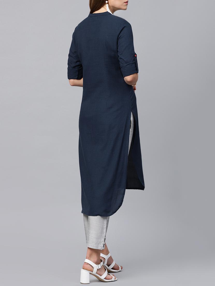 high low embroidered kurta - 15870483 - Standard Image - 2
