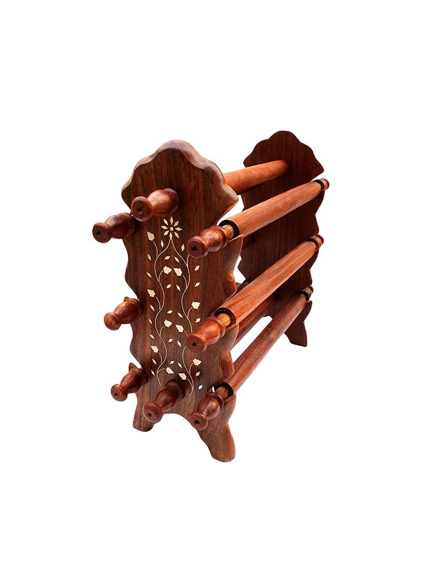 desi karigar sheesham wooden bangle stand (brown, 6 rod) - 15871468 - Standard Image - 2