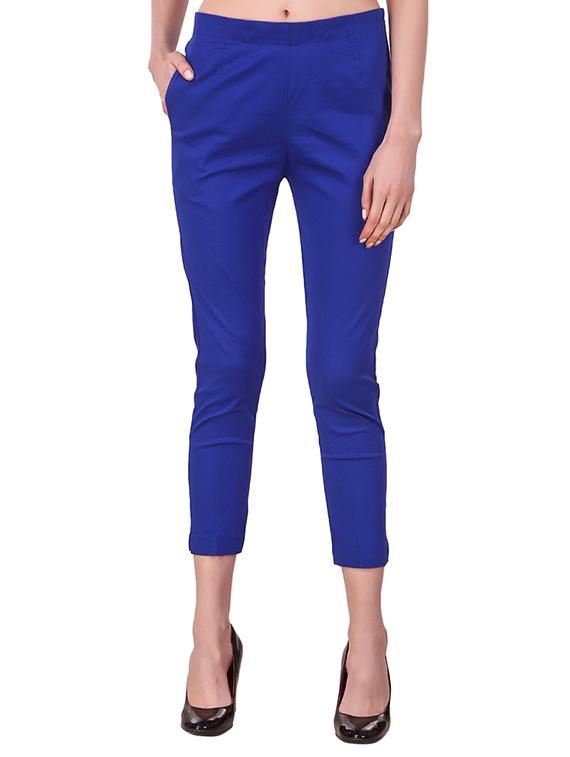 women mid rise side slit cigarette pants - 15871583 -  Zoom Image - 0
