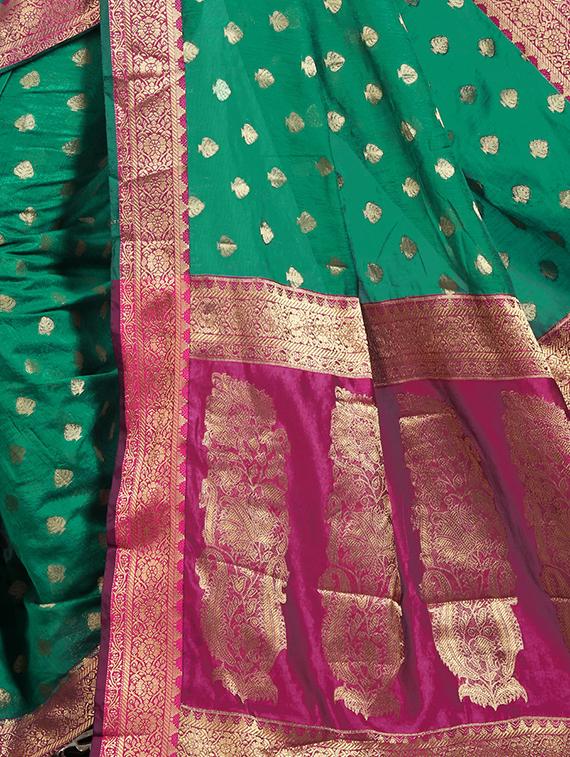 self design saree with blouse - 15871638 - Standard Image - 2