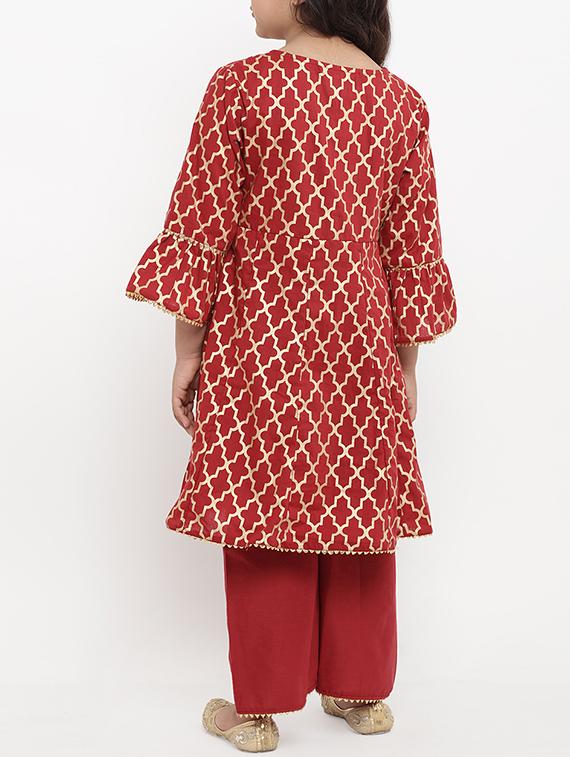 red cotton suit set - 15873084 - Standard Image - 2