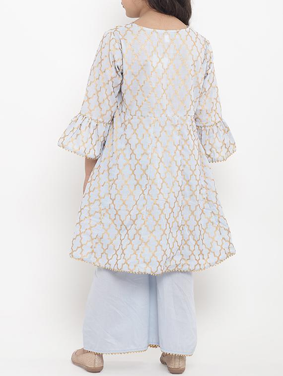 light blue cotton suit set - 15873085 - Standard Image - 2