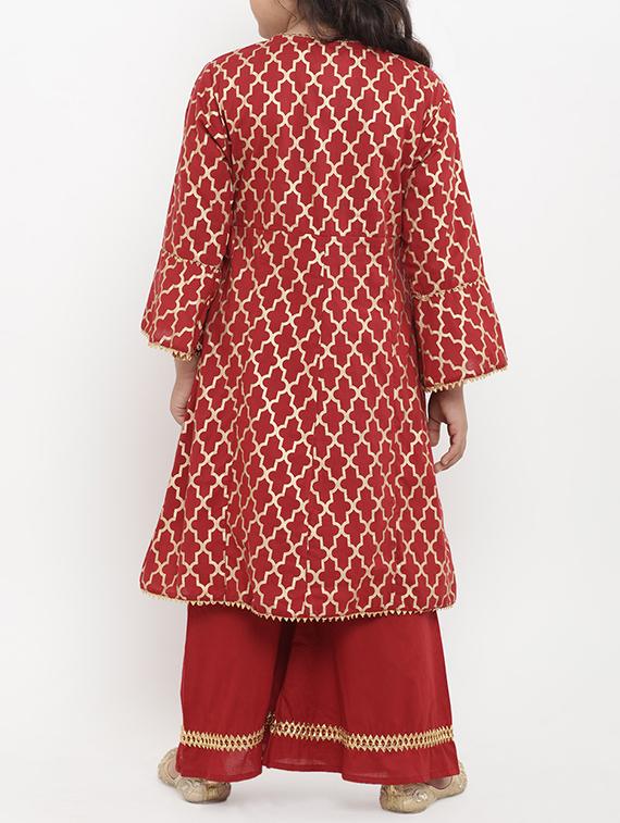 red cotton suit set - 15873087 - Standard Image - 2