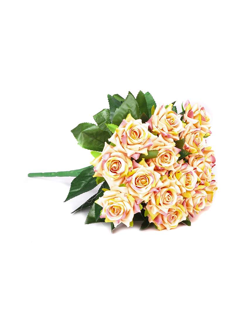 sehaz artworks rose pink rose fabric artificial flower bunch