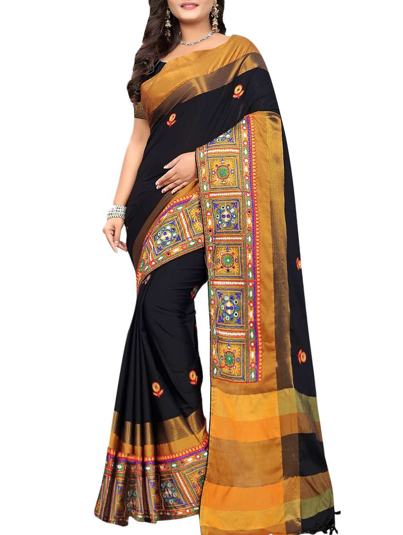 women's embroidered saree with blouse
