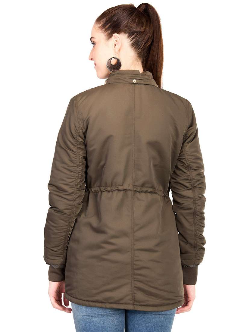 pocket patch drawstring waist parka jacket - 15878695 - Standard Image - 2