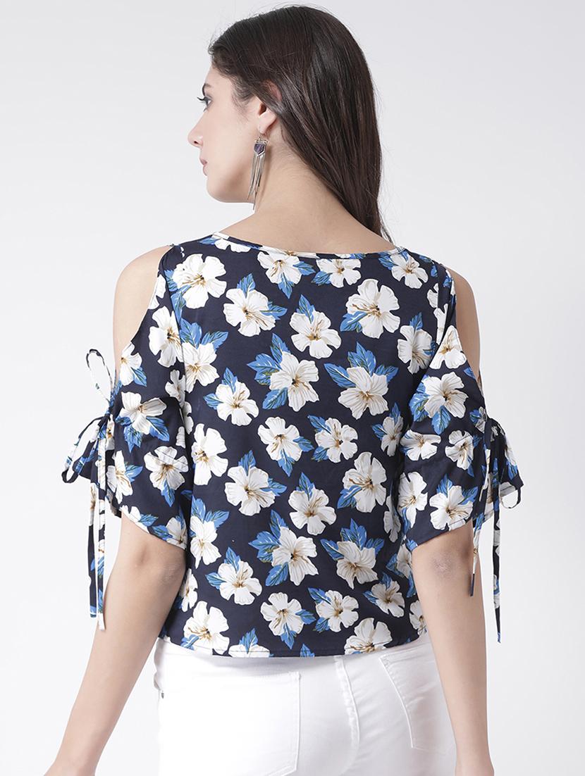 cold shoulder floral top - 15879508 - Standard Image - 2