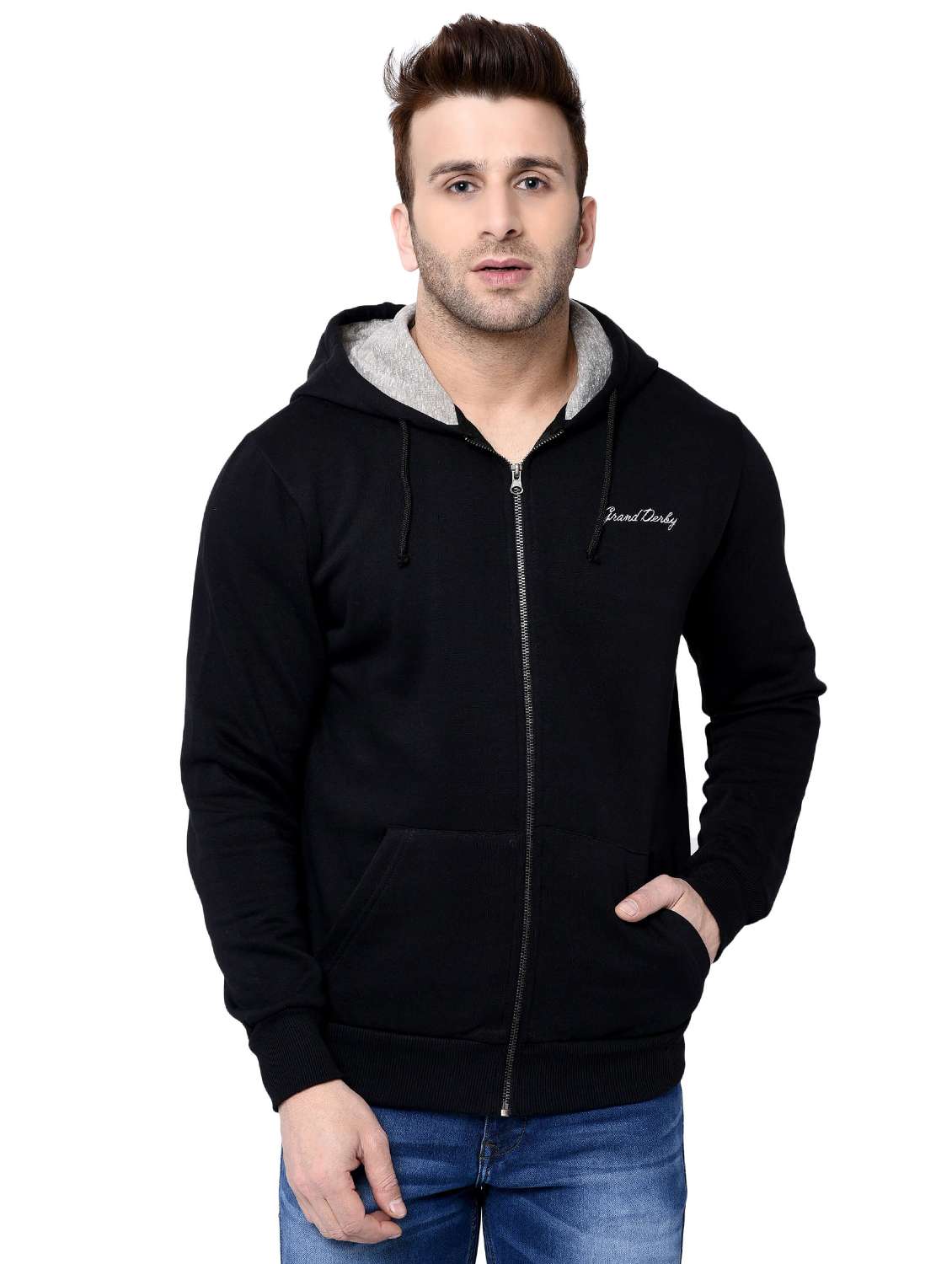 black fleece sweatshirt