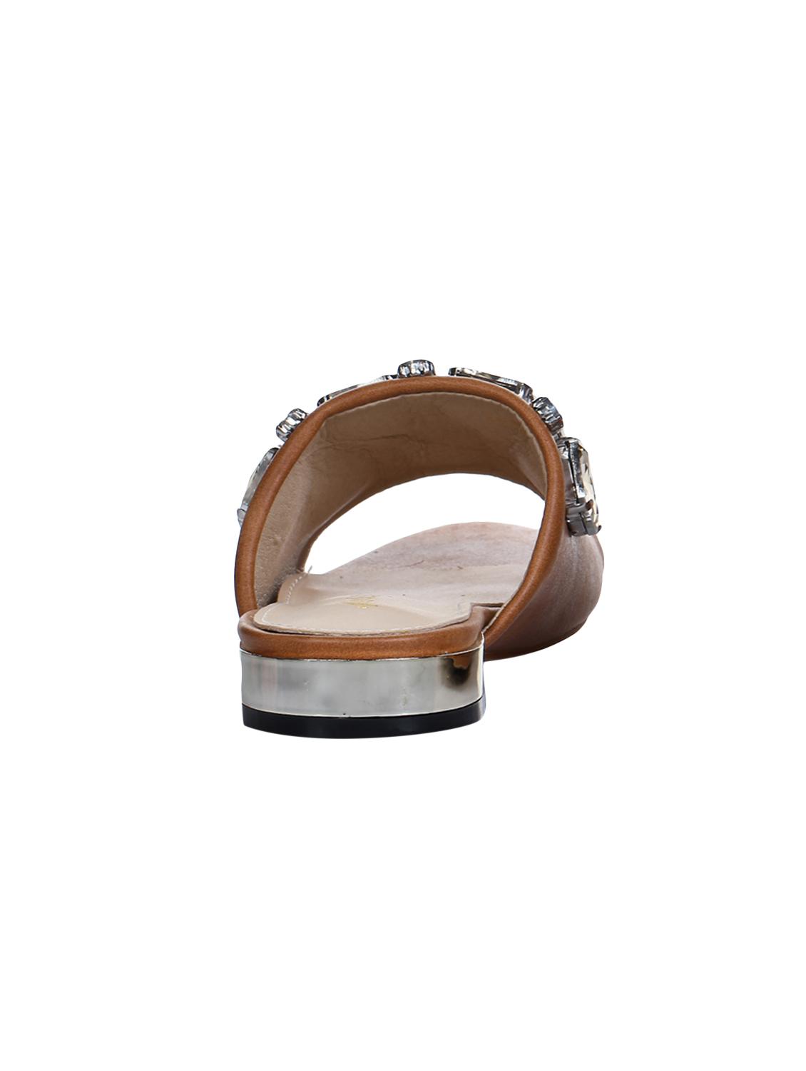 tan slip on sandals - 15881133 - Standard Image - 2