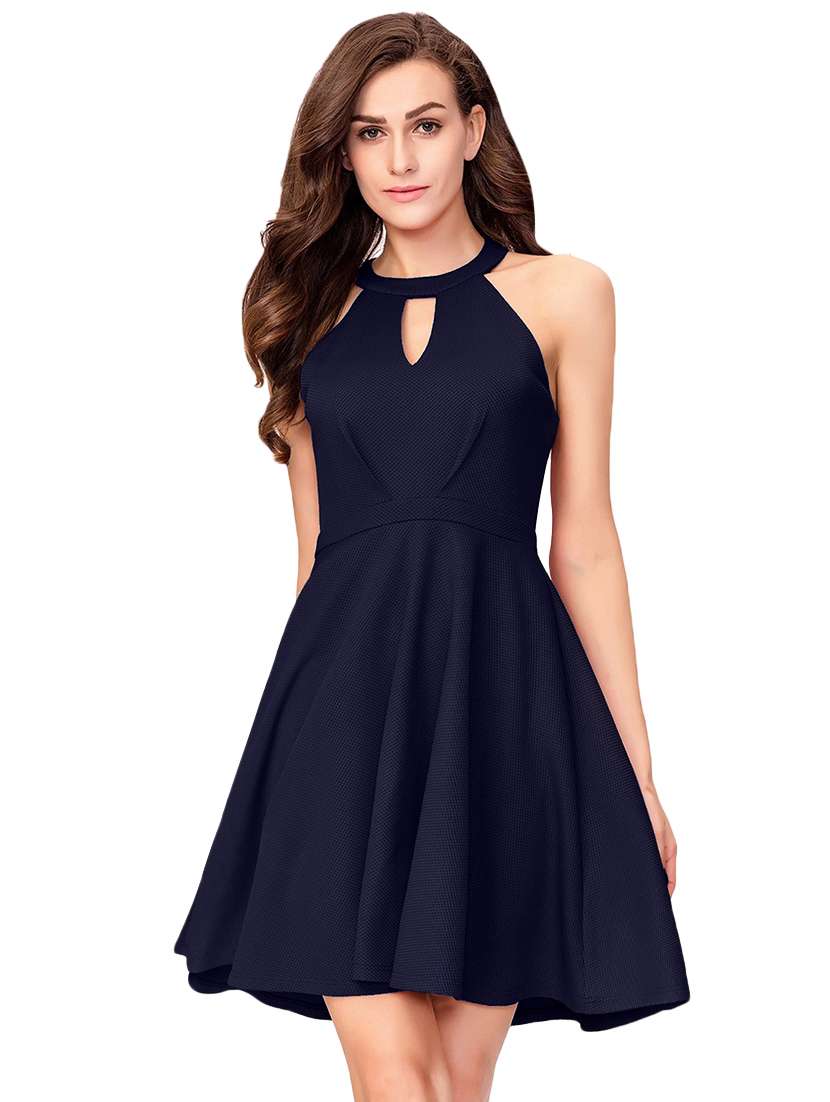 women's fit & flare solid dress