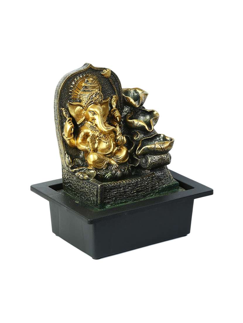golden ganesh hand sculpted indoor water fountain with light - 15881916 -  Standard Image - 2