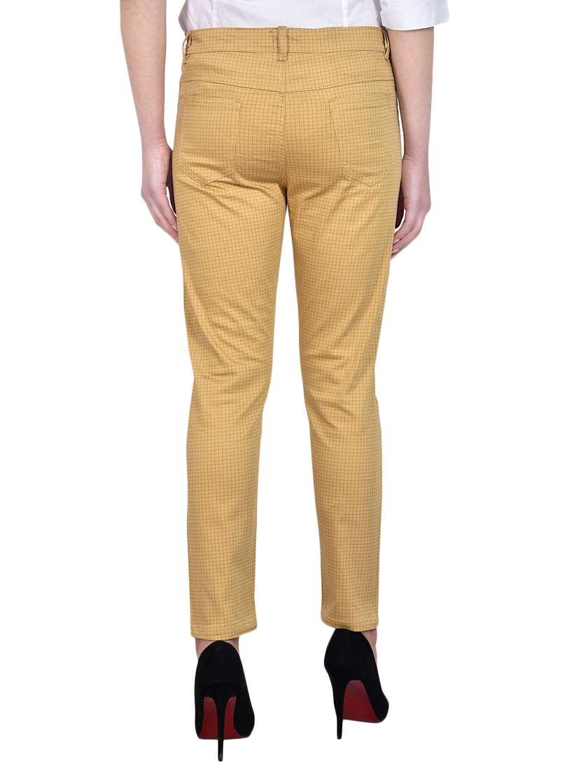mid rise checkered chinos - 15883584 - Standard Image - 2