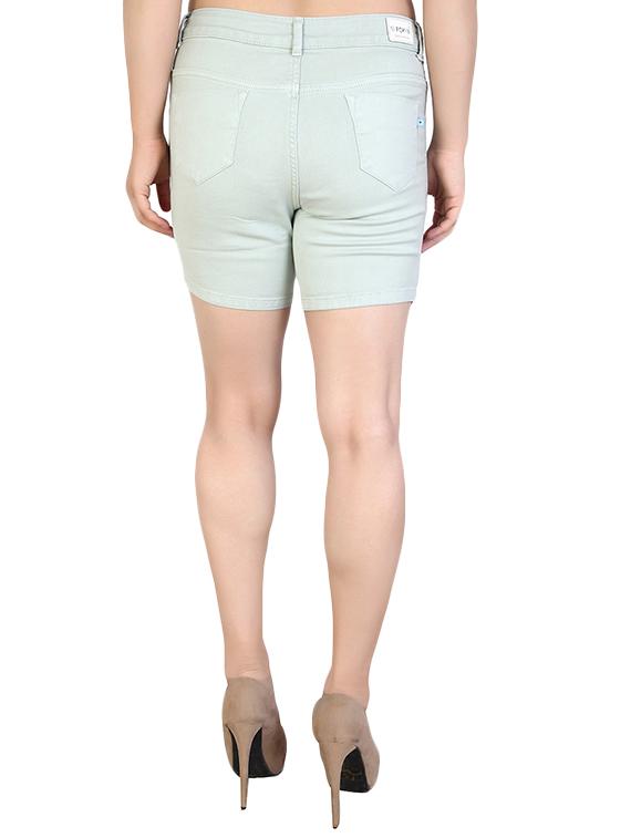 high rise button closure denim shorts - 15883660 - Standard Image - 2