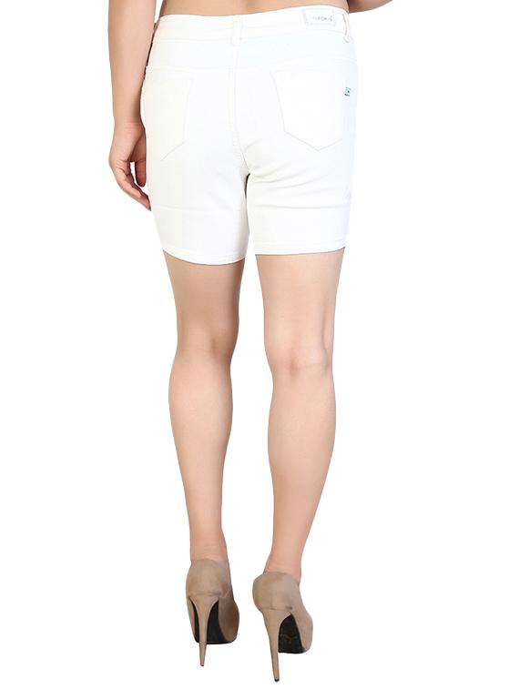 high rise button closure denim shorts - 15883661 - Standard Image - 2