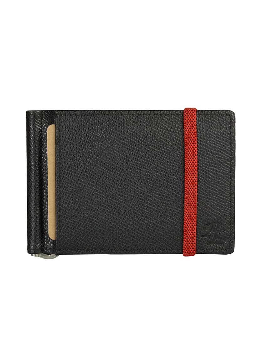 black 2 fold leather wallet - 15887611 -  Zoom Image - 0