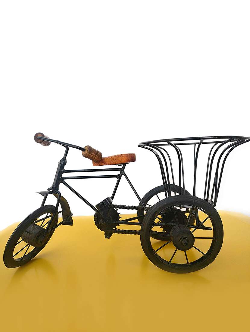desi karigar wrought iron handicraft rickshaw showpiece home & décor vases - 15888192 - Zoom Image - 0