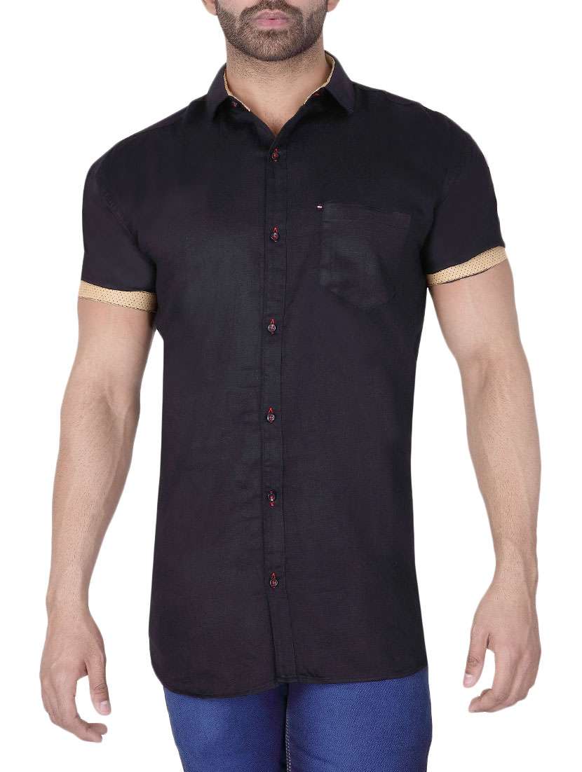 mens solid casual shirt