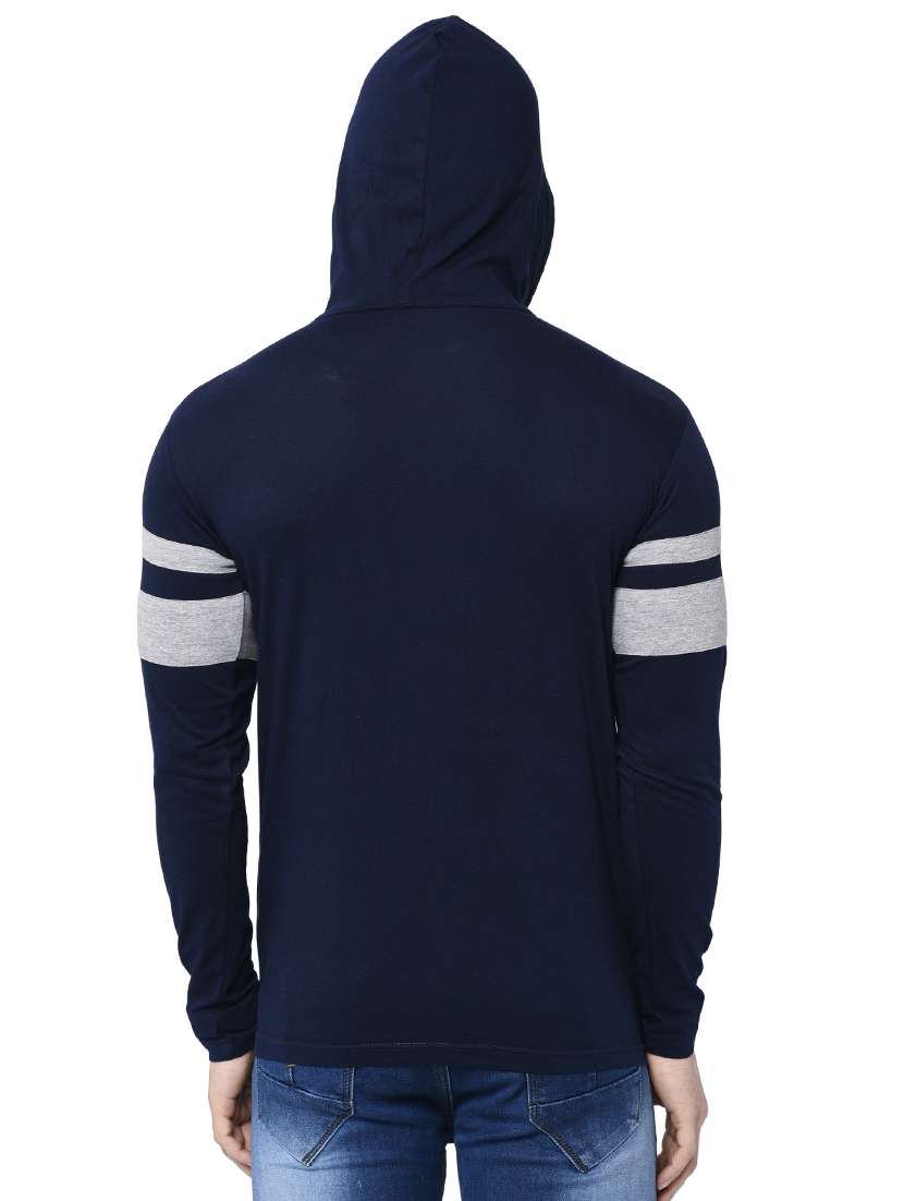 navy blue taped hooded t-shirt - 15890611 -  Standard Image - 2