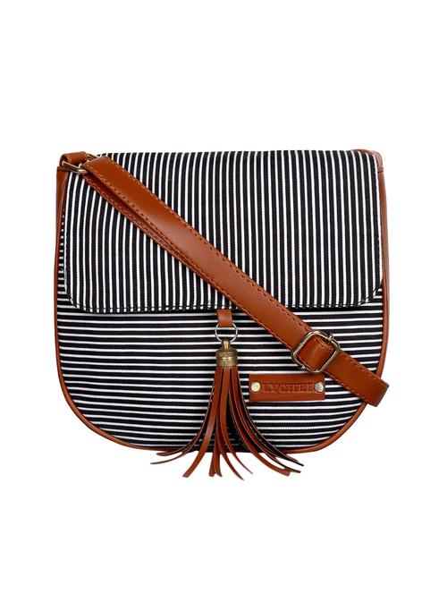 black striped regular sling bag - 15892711 - Standard Image - 0