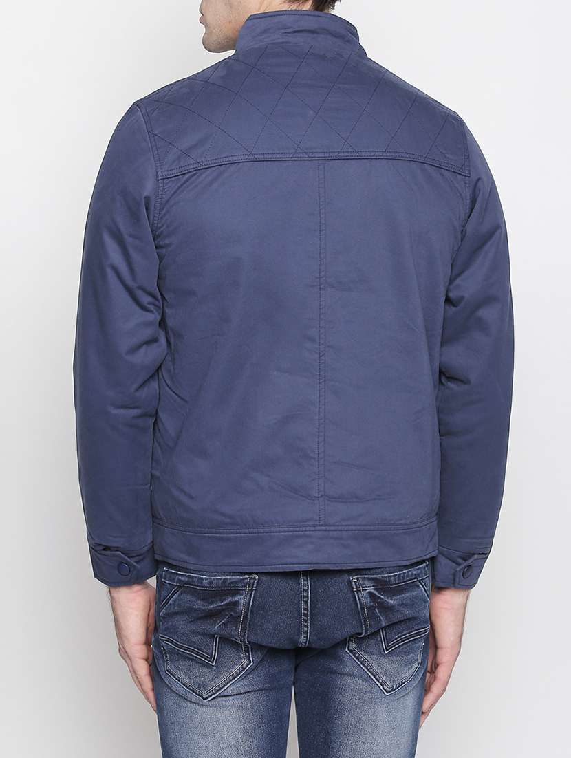 blue cotton casual jacket