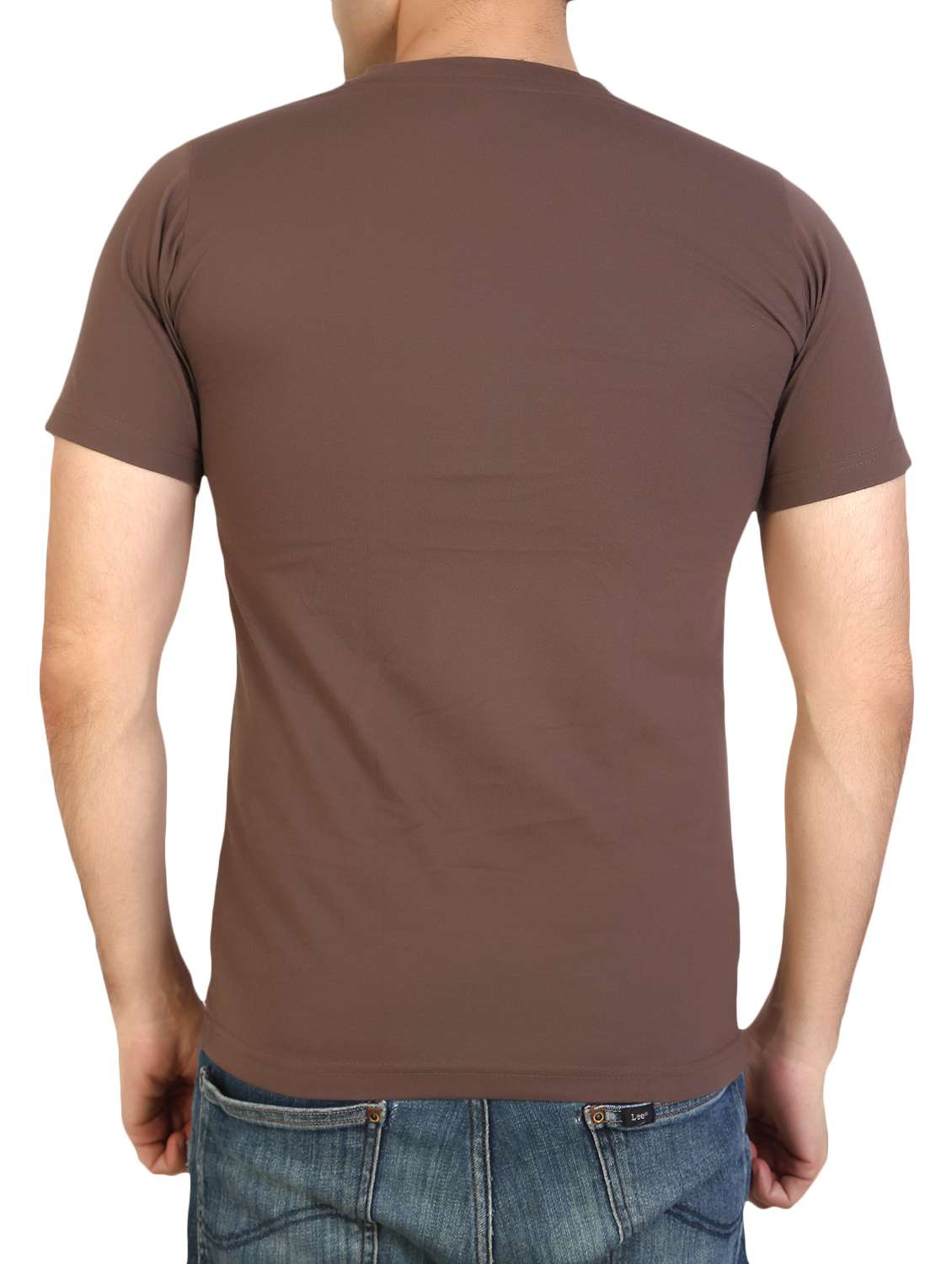 brown cotton blend t-shirt - 15894022 - Standard Image - 2
