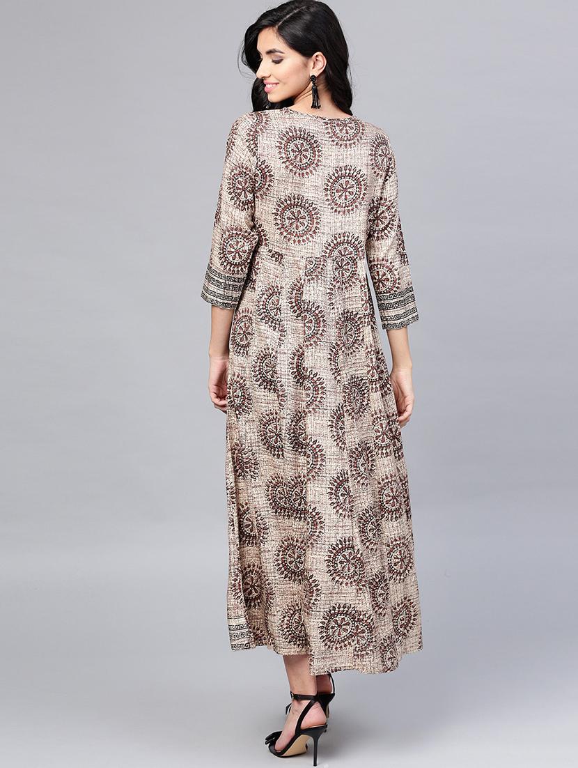 anarkali printed dress - 15894285 - Standard Image - 2