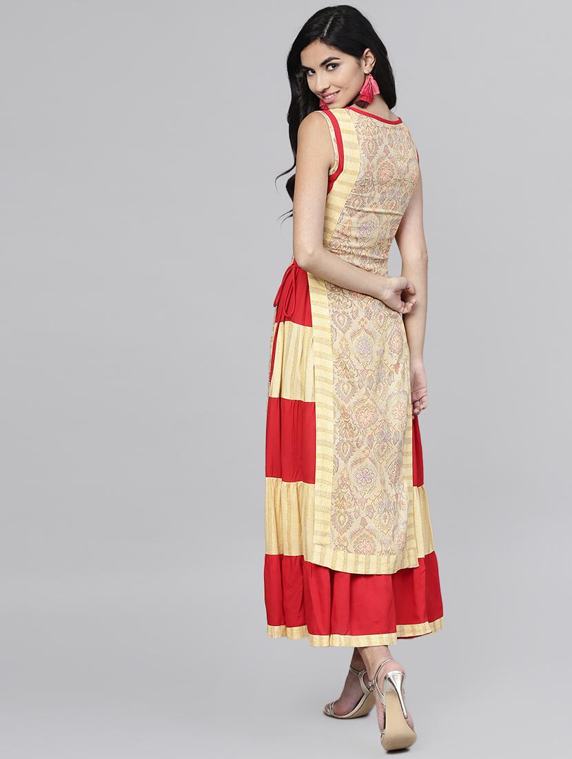 layered motifs dress with tassels - 15894327 - Standard Image - 2