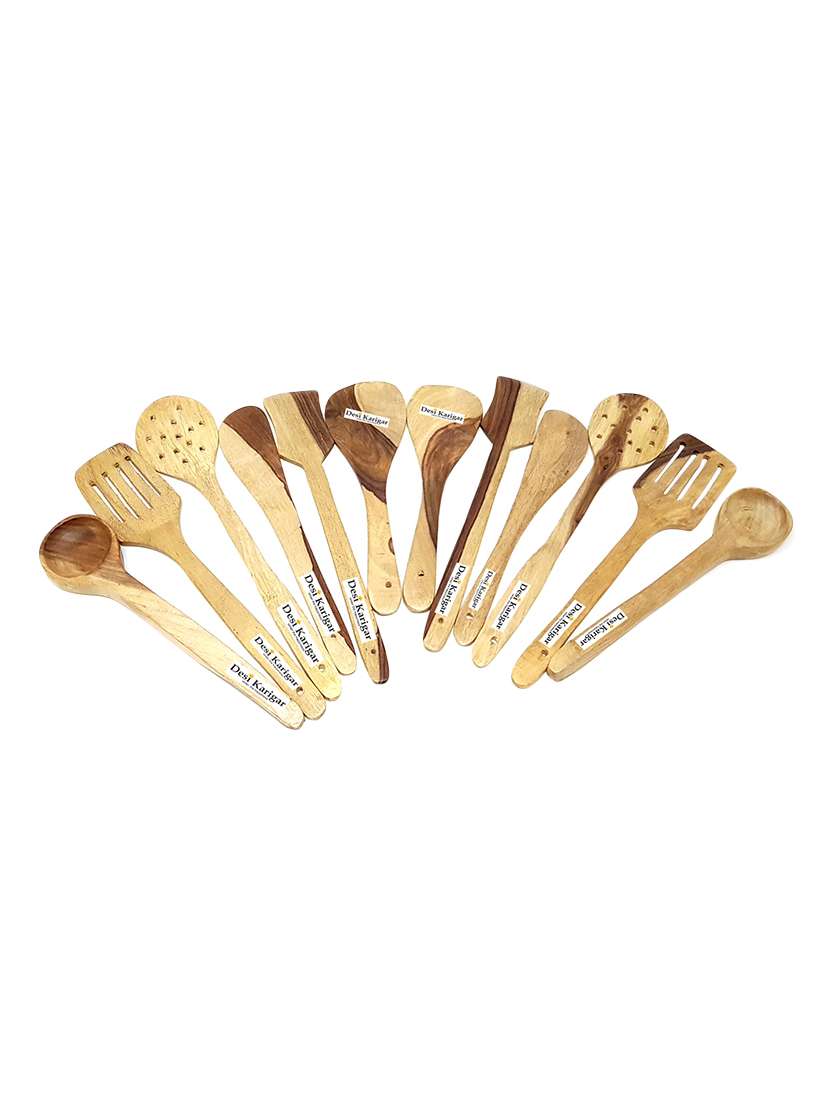  wooden spatula spoon set of 12  