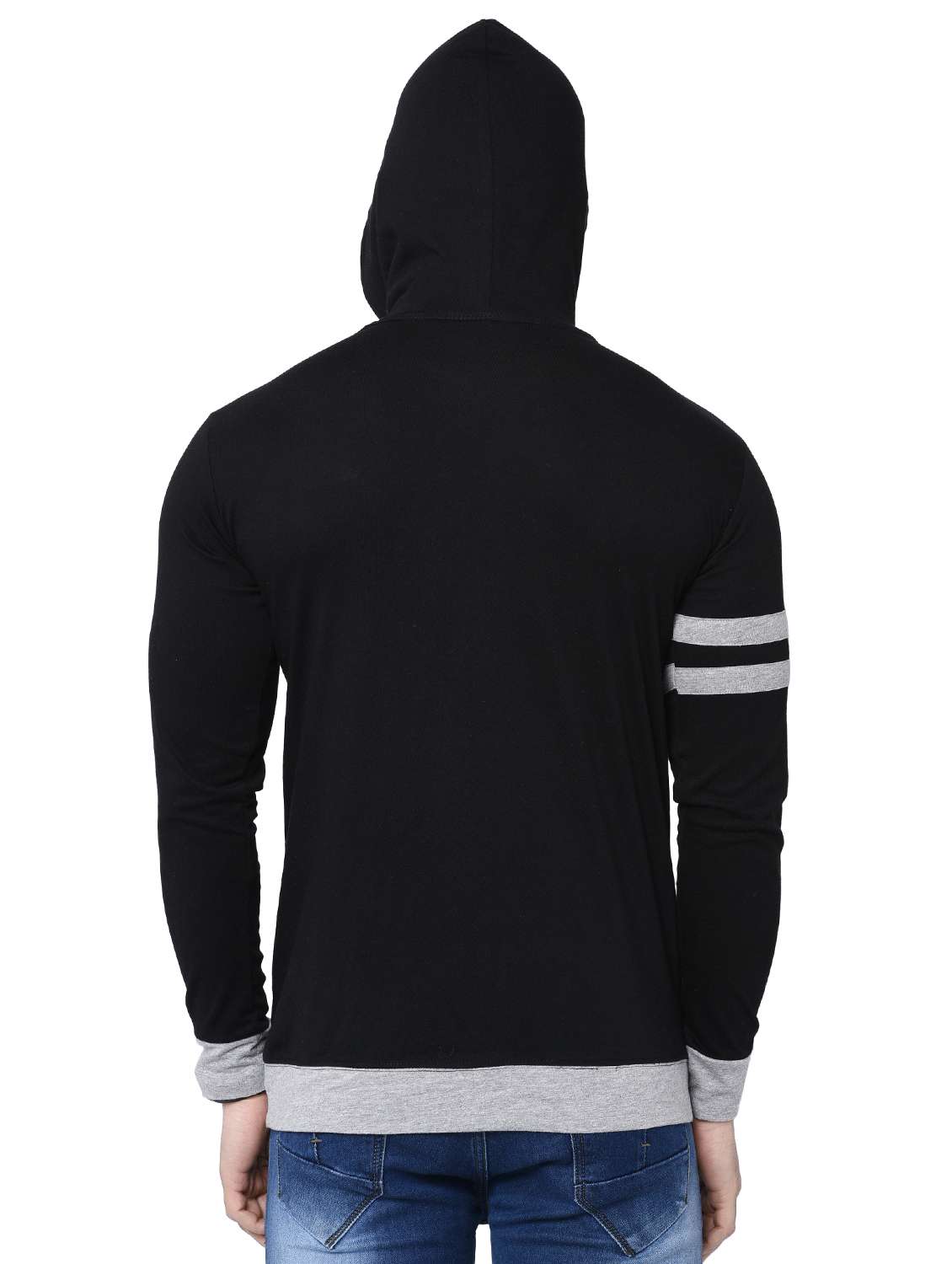 black cotton hooded t-shirt - 15898222 -  Standard Image - 2