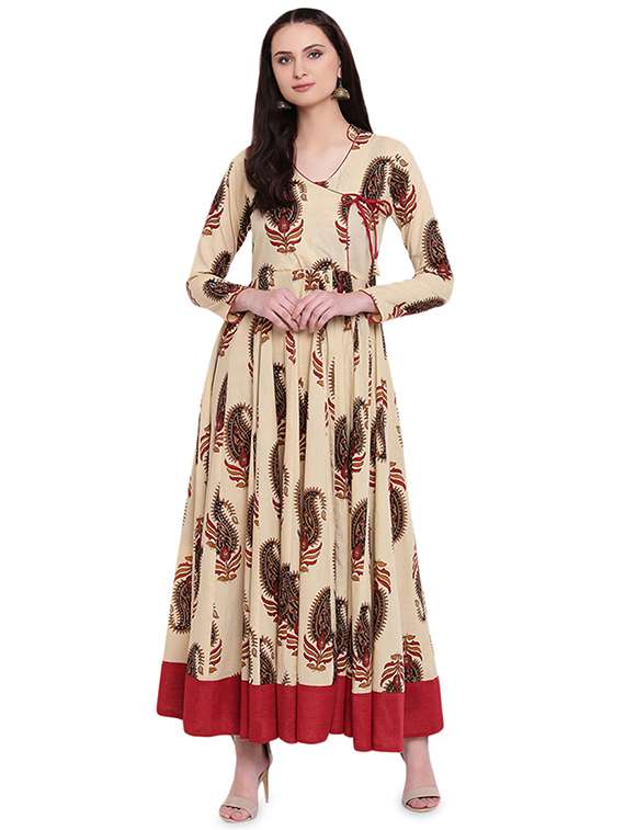 paisley printed anarkali kurta